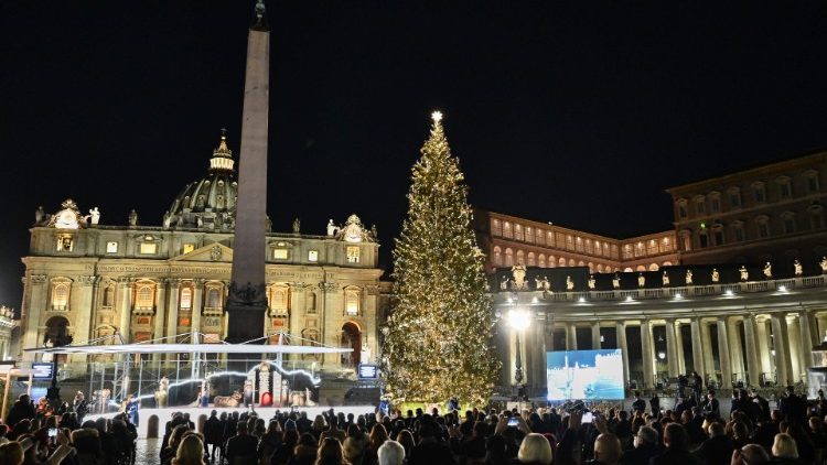The lighting up of the Christmas tree and Nativity Scene in St Peter's Square