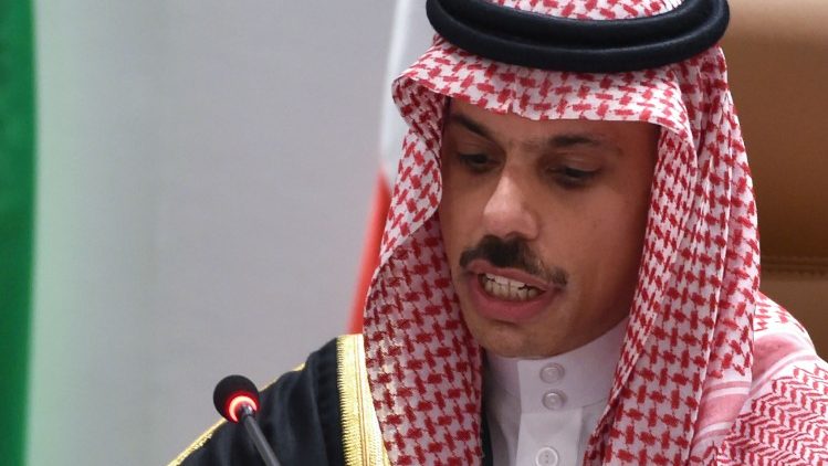 सऊदी अरब के एक शिखर सम्मेलन मेंएक दस्तावेज पर हस्ताक्षर के बाद अरब के एमिर प्रेस कांफ्रेंस में