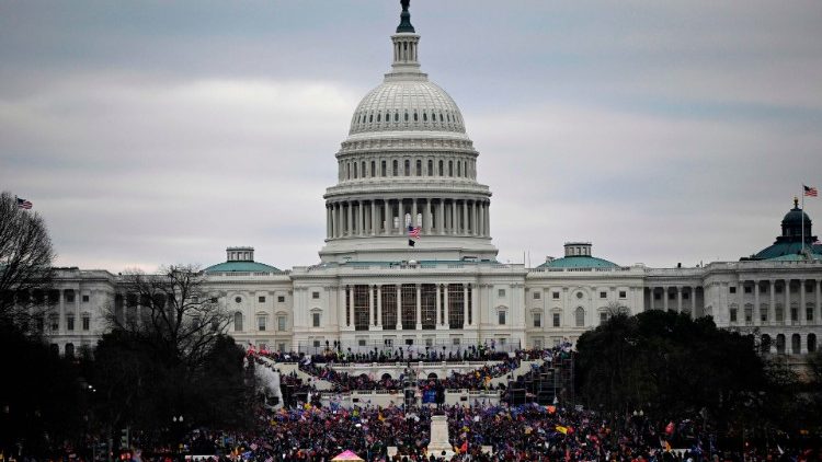 デモ隊の突入が起きた連邦議会議事堂　米首都ワシントン　2021年1月6日