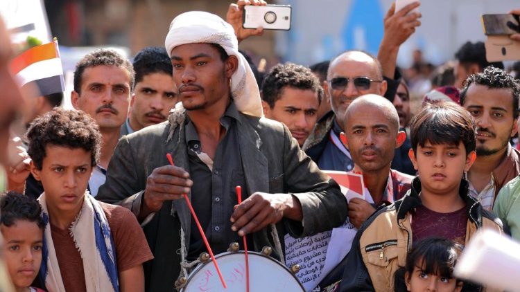 Eine Demonstration in der jemenitischen Stadt Taez an diesem Donnerstag