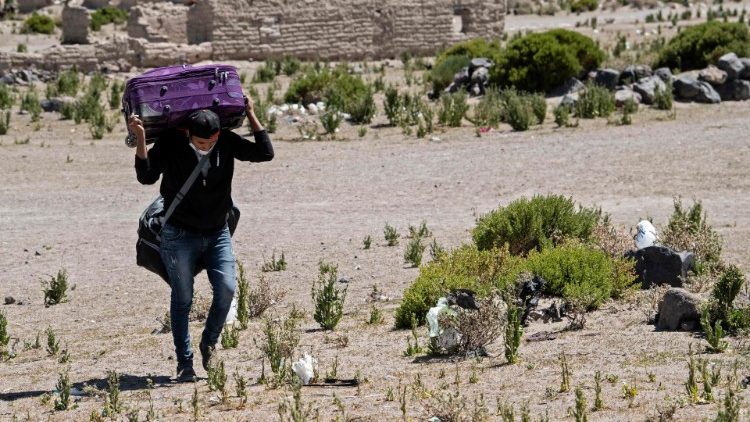 Migrant im bolivianischen Grenzgebiet