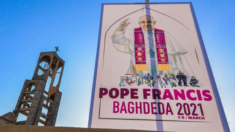 伊拉克欢迎教宗的海报