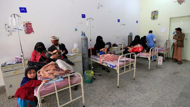 Inside a ward of the al-Sabeen Maternity and Child Hospital in Sanna, Yemen. 