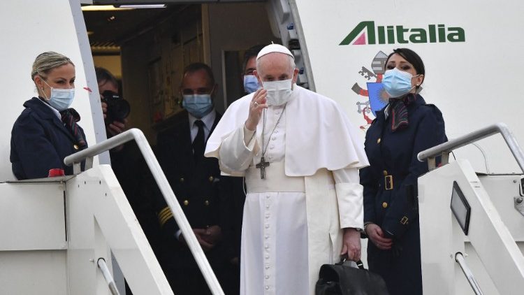 Папа Францішак перад вылетам у Багдад