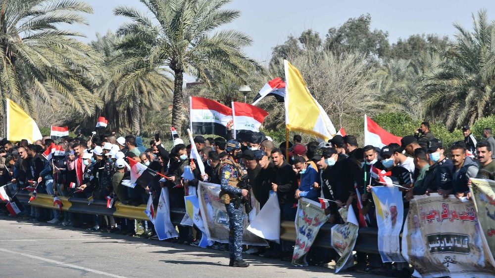 Historicky prvý prílet pápeža na pôdu Iraku (Bagdad, 5. marca 2021)