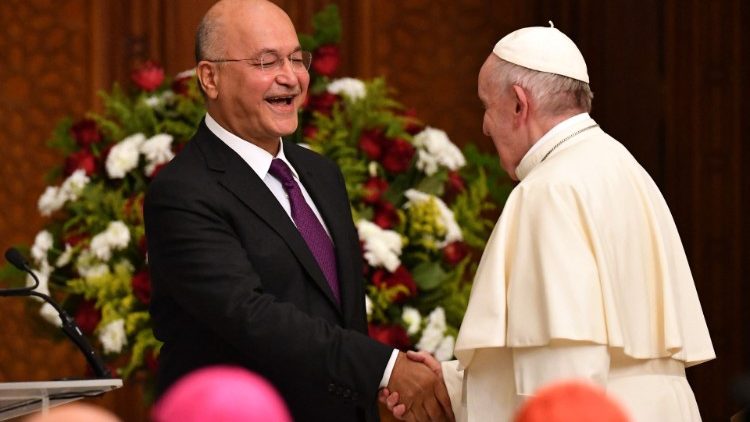 Iraks Präsident Salih und Papst Franziskus