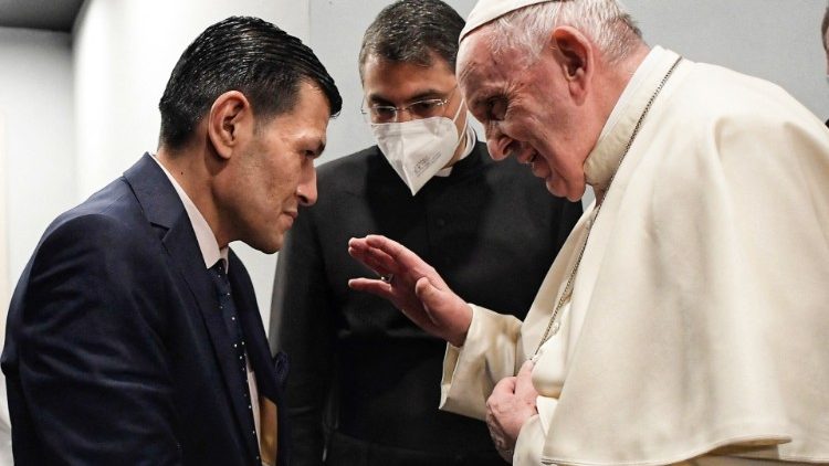 Alano Kurdi tėvas ir popiežius Pranciškus susitiko Erbilyje