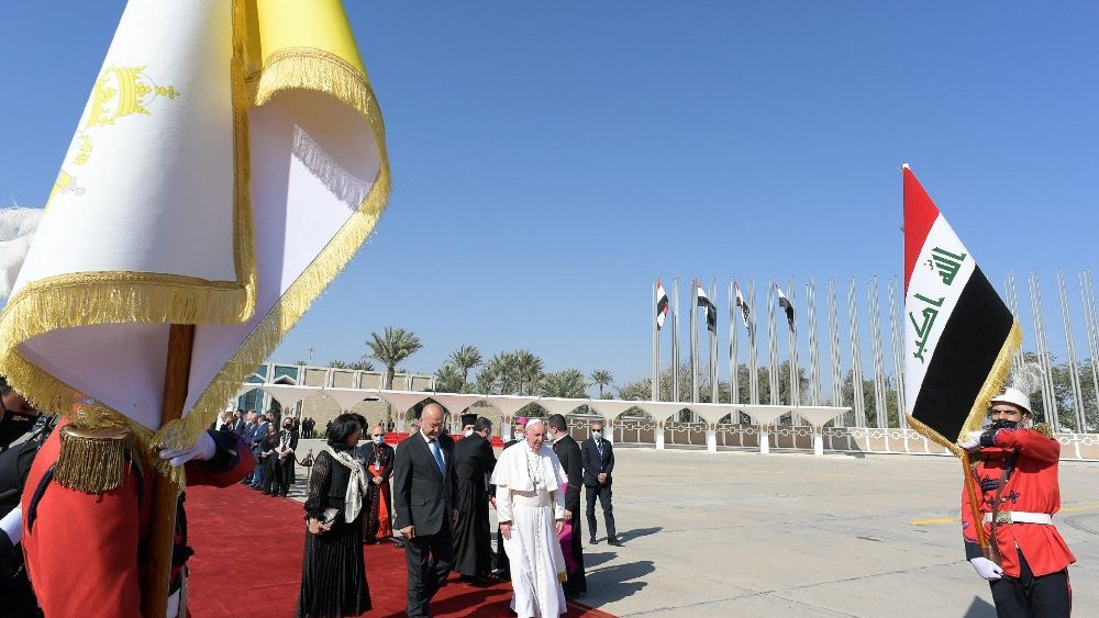 Svätý Otec pri rozlúčke s krajinou Irak na letisku v Bagdade, 8. marca 2021