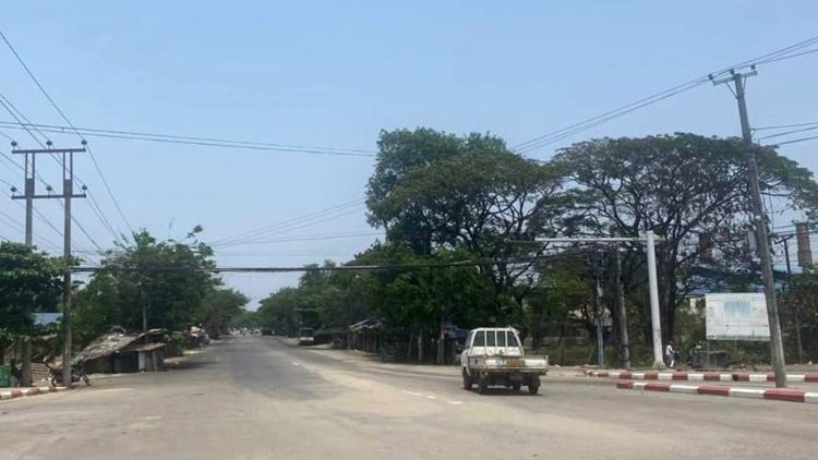 Leere Straßen in Rangun