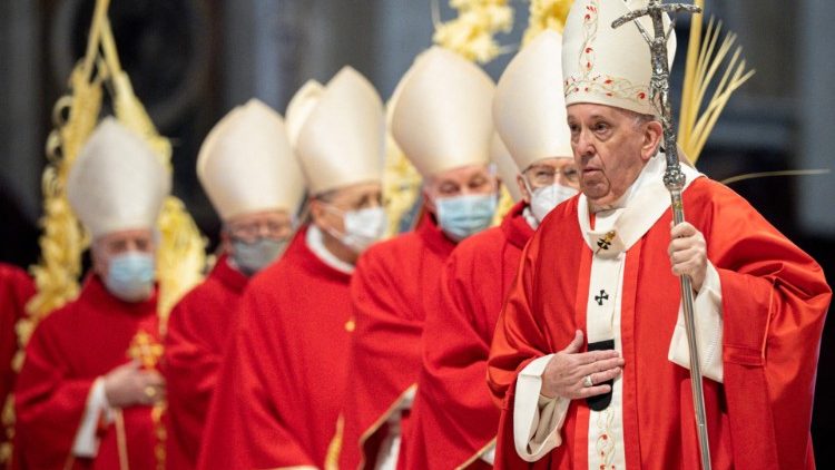 教皇フランシスコ　2021年3月28日「受難の主日」の枝の行列で　