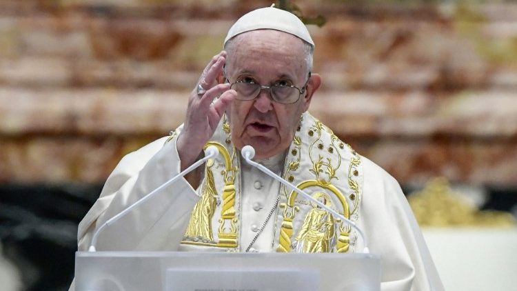 復活祭の祝福をおくる教皇フランシスコ　2021年4月4日
