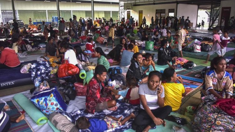 An evacuation centre in Dili, Timor-Leste, in the aftermath of floods. 