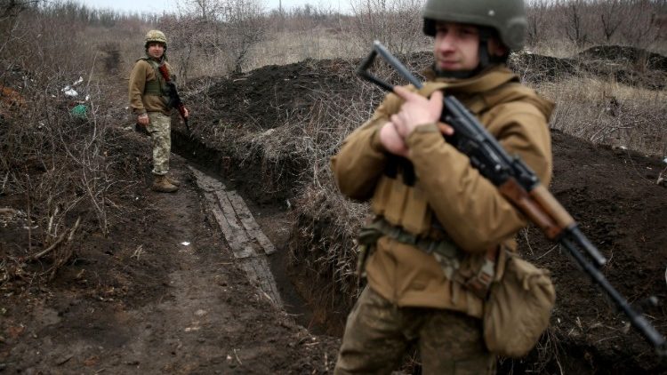Soldaten an der ukrainisch-russischen Grenze