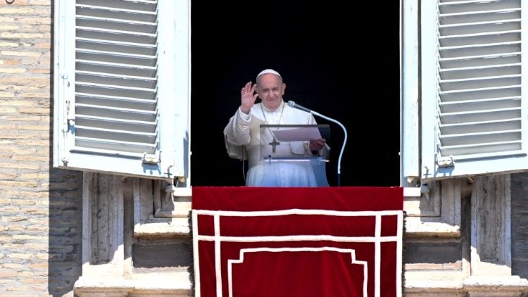 Pope during his Regina Coeli prayer