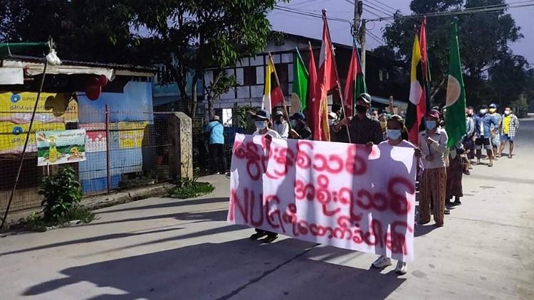 Demo in Kachin am Donnerstag