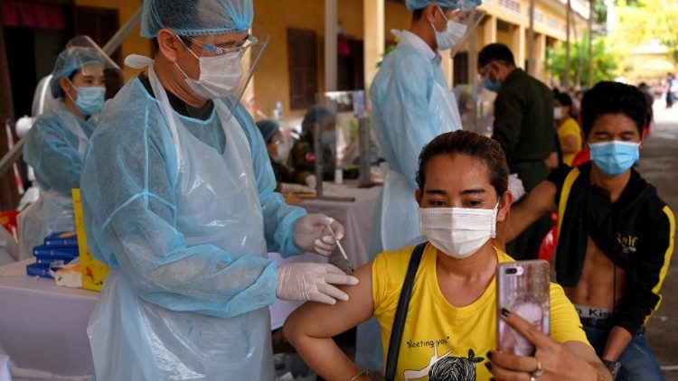 Anti-Covid-Impfung in Phnom Penh