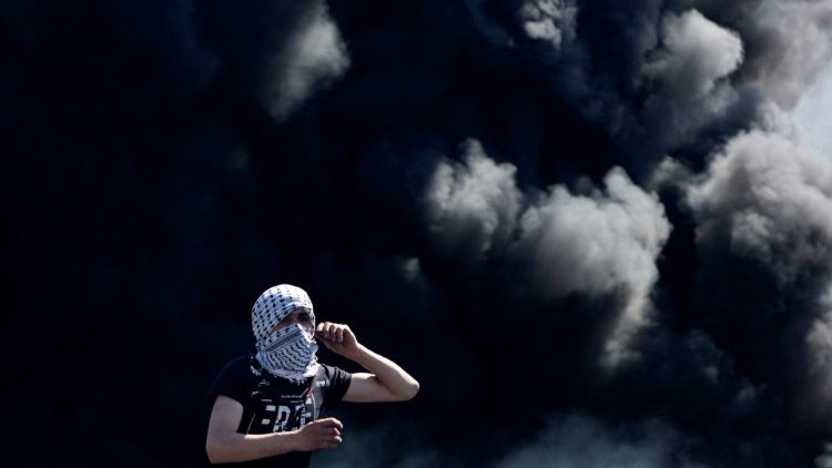 Manifestations de jeunes Palestiniens près de Naplouse (Cisjordanie)