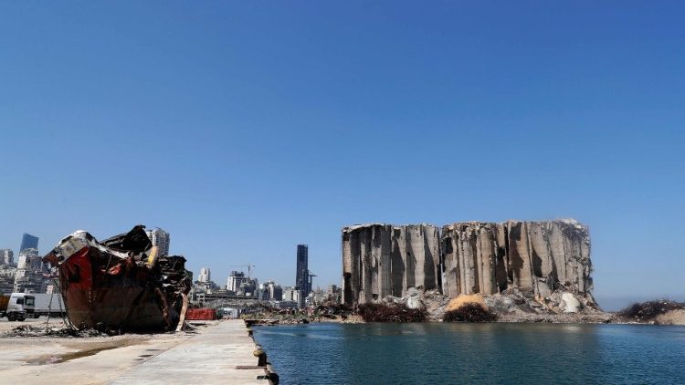 Порт Бейрута пасля выбуху ў жніўні 2020 г.