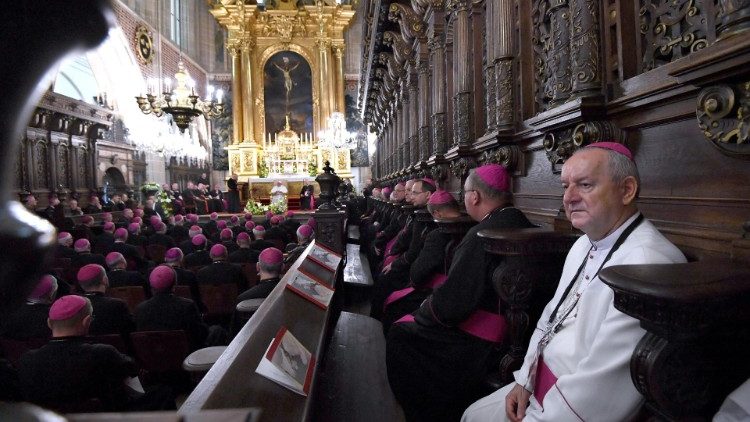 Polští biskupové při setkání s papežem v roce 2016