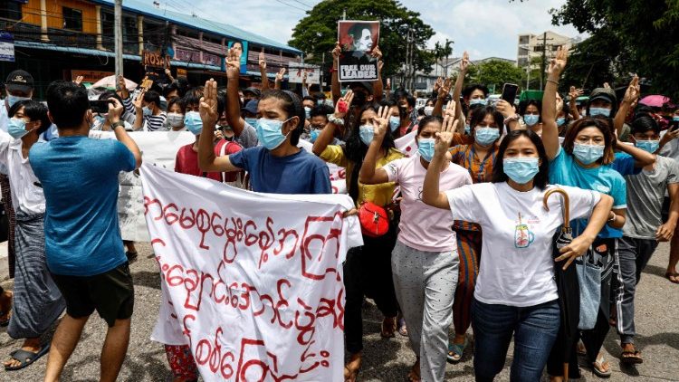 In Myanmar dauern die Proteste nach dem Putsch vom Februar weiter an