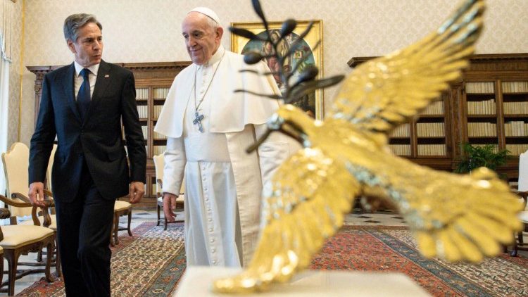 教皇フランシスコ、ブリンケン米国務長官と　2021年6月28日　