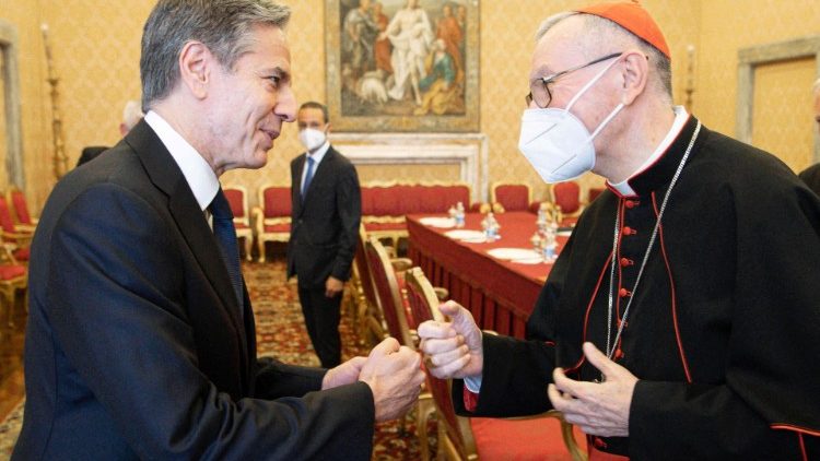 Antony Blinken und Kardinal Parolin