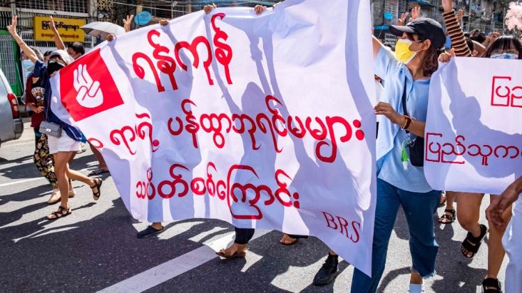 Liepos 14 d. protestas Mianmare