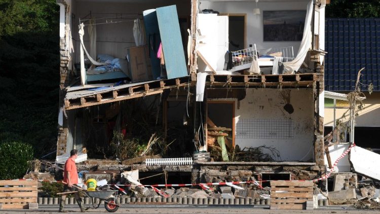Une maison détruite, dans la ville de Dernau en Allemagne, le 19 juillet 2021. 
