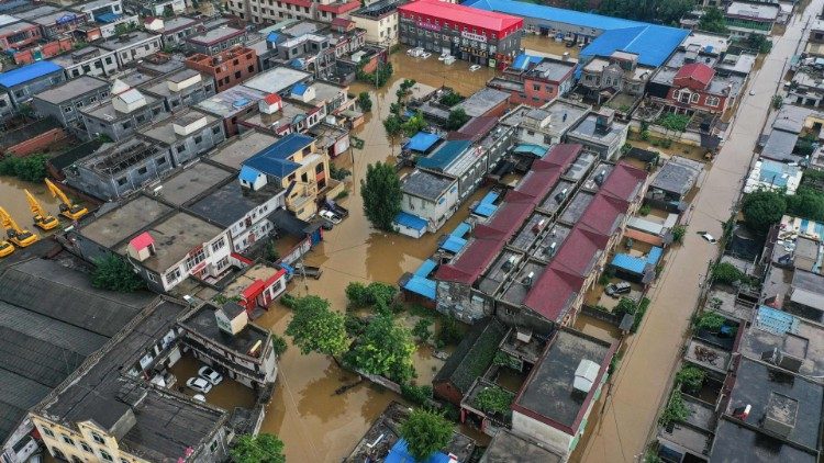 Flooded streets in China