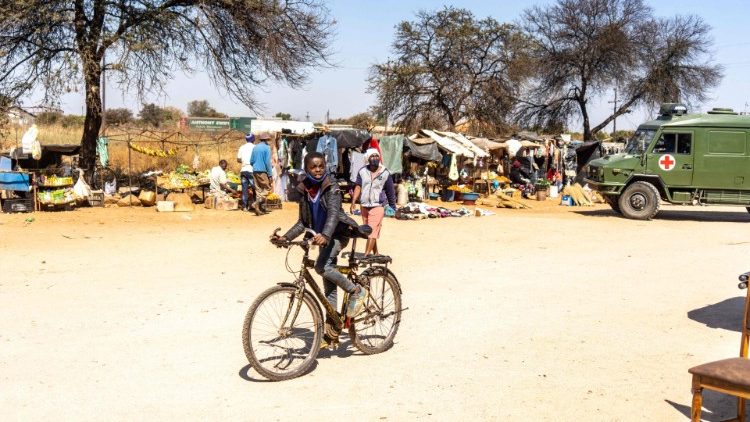 Fahrradfahrer in Bulawayo