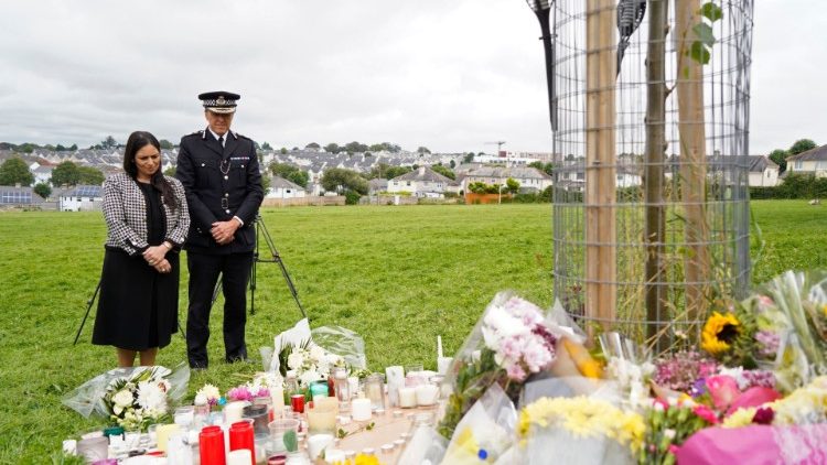 A floral tribute in memory of the victims of the 12 August shootings in Plymouth