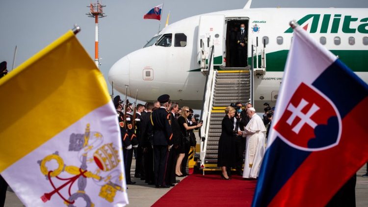 Pope Francis departs from Slovakia to Rome