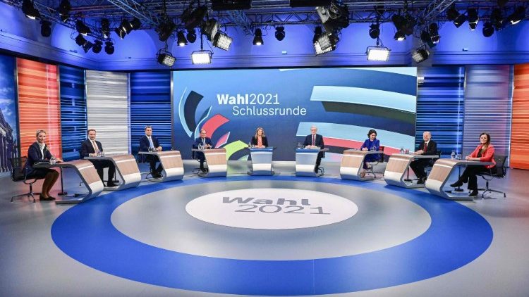 Fernseh-Debatte der Spitzenkandidaten für das Kanzleramt in Deutschland am 23.9.2021