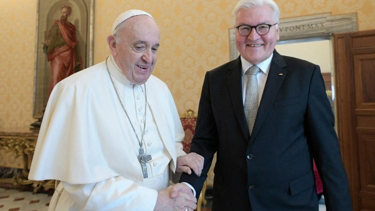 O Papa Francisco e o presidente da Alemanha, Frank-Walter Steinmeier