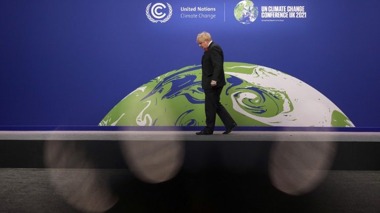 Britain's Prime Minister Boris Johnson at the COP26 UN Climate Change Conference in Glasgow