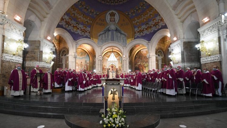 The Bishops of France attend Mass during their General Assembly taking place in Lourdes 