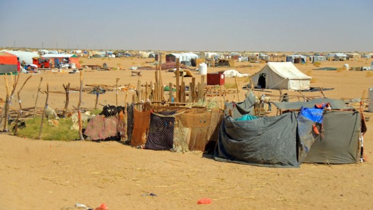A camp for internally displaced people on the outskirts of Marib, Yemen .