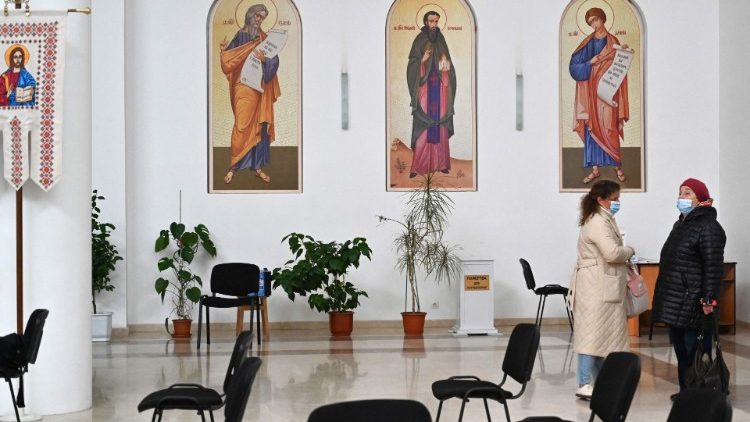 Die griechisch-katholische Kathedrale in Kiew dient derzeit auch als Impfzentrum