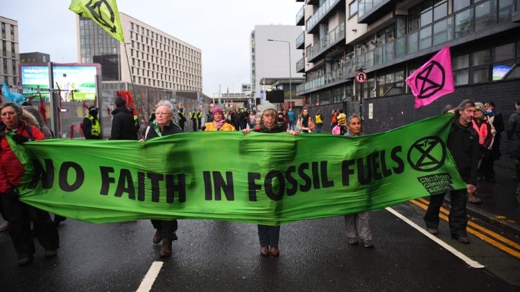 Une manifestation en marge de la COP26, le vendredi 12 novembre à Glasgow. 