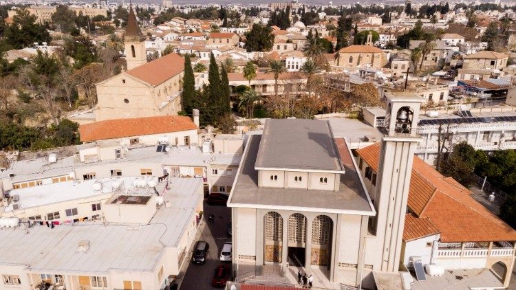 A view of the Maronite Cathedral of Our Lady of Grace in Nicosia, Cyprus