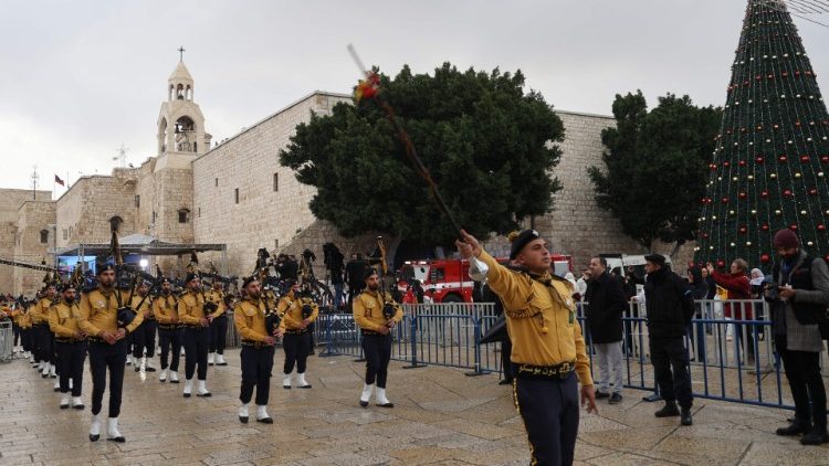 Pfadfinder-Parade in Betlehem an diesem Freitagmorgen