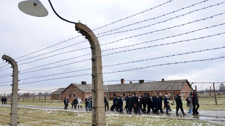 Una veduta del campo di concentramento nazista di Auschwitz-Birkenau