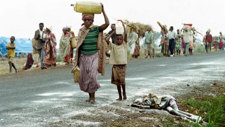 Ruandische Flüchtlinge während des Genozids 1994