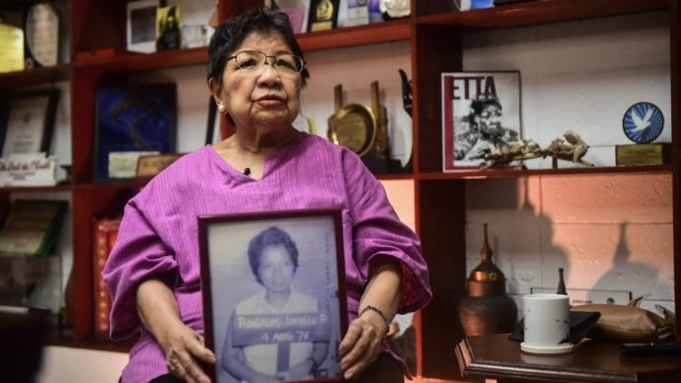 Loretta Ann Rosales, a torture victim of the martial law in the 1970s under late Philippine dictator President Ferdinand Marcos