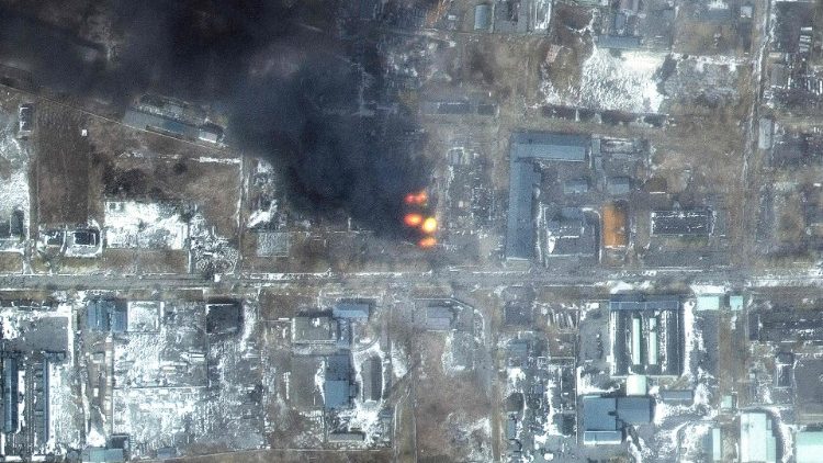 Satellitenfoto von Bränden in Industriegebiet von Mariupol am Samstag