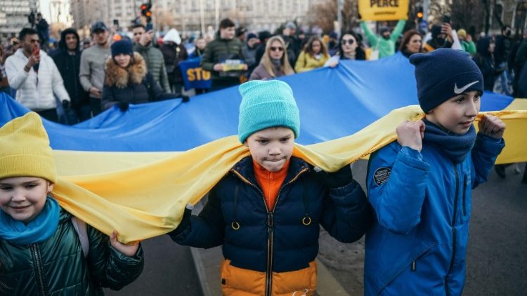 Manifestación de solidaridad con Ucrania en Bucarest el 19 de marzo de 2022.