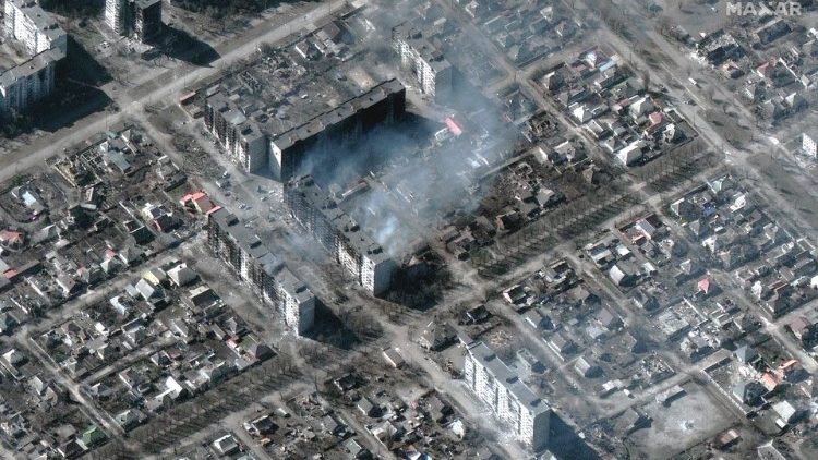 Ucraina, un'immagine satellitare di Mariupol