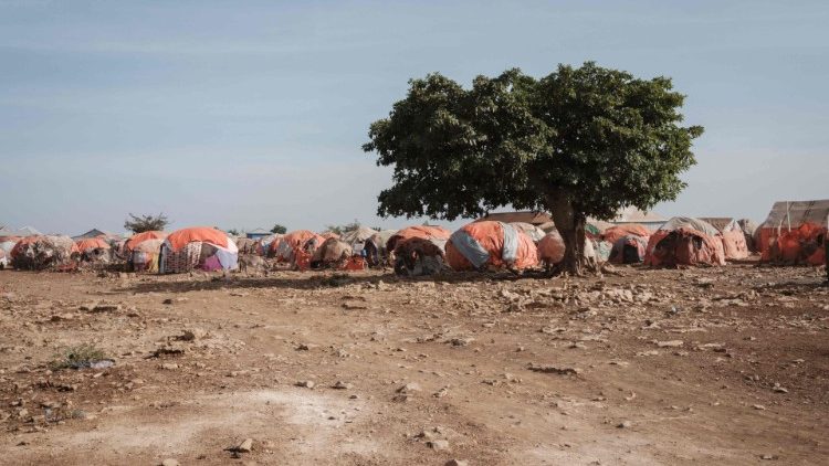Des tentes de réfugiés à Baido en Somalie, le 13 février 2022. 
