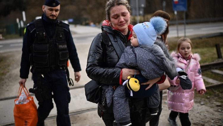 Ukraińscy uchodźcy wkraczający do Polski w kwietniu