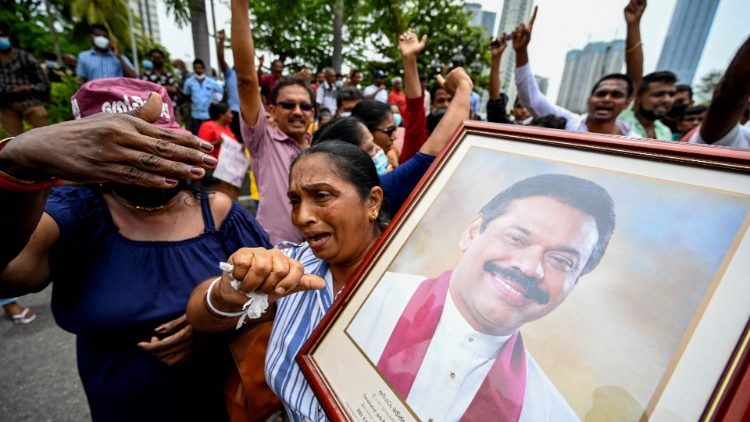 I dimostranti in Sri Lanka